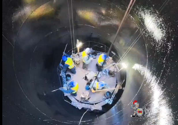 北方水泥黑龙江滨州水泥窑尾烟囱防腐施工